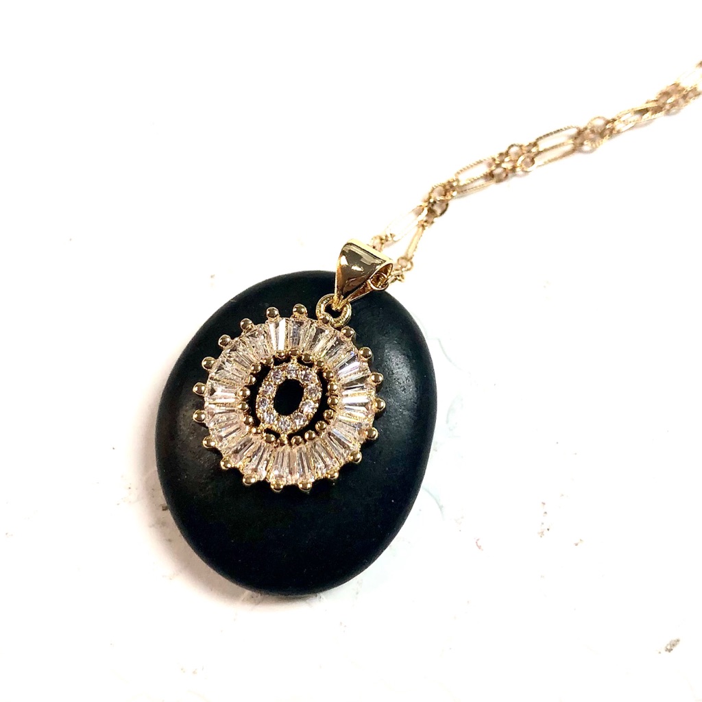 Initial O Necklace Letter O Personalized O Boho
